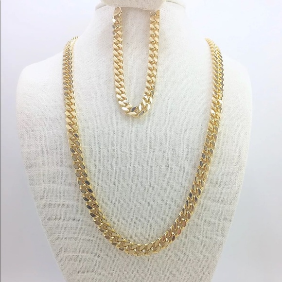 Other - Men silk chain necklace & bracelet